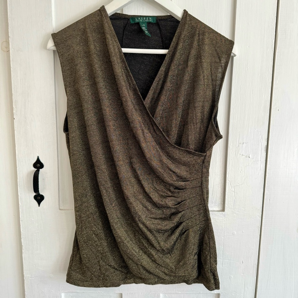 Ralph Lauren Brown Sleeveless Blouse